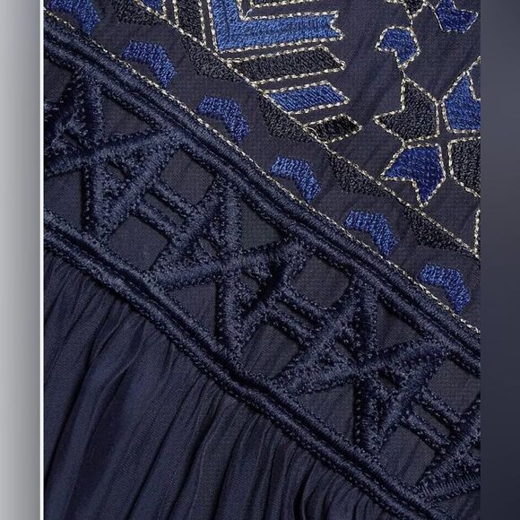 NWT 345.00 RAMY BROOK
Women's Cali Smocked Geometric-embroidered Skirt Medium - Picture 3 of 7